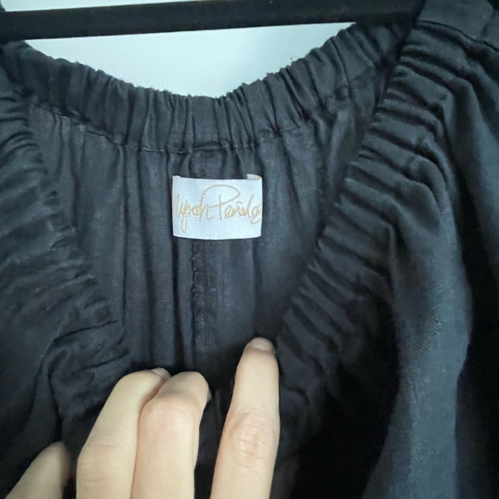 Myrah Penaloza black linen jumpsuit - Picture 2 of 5